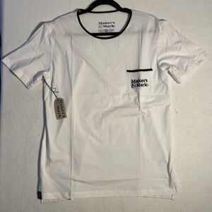 MAKERS MARK Mens White Crew Neck Pocket T Shirt M New With Tags